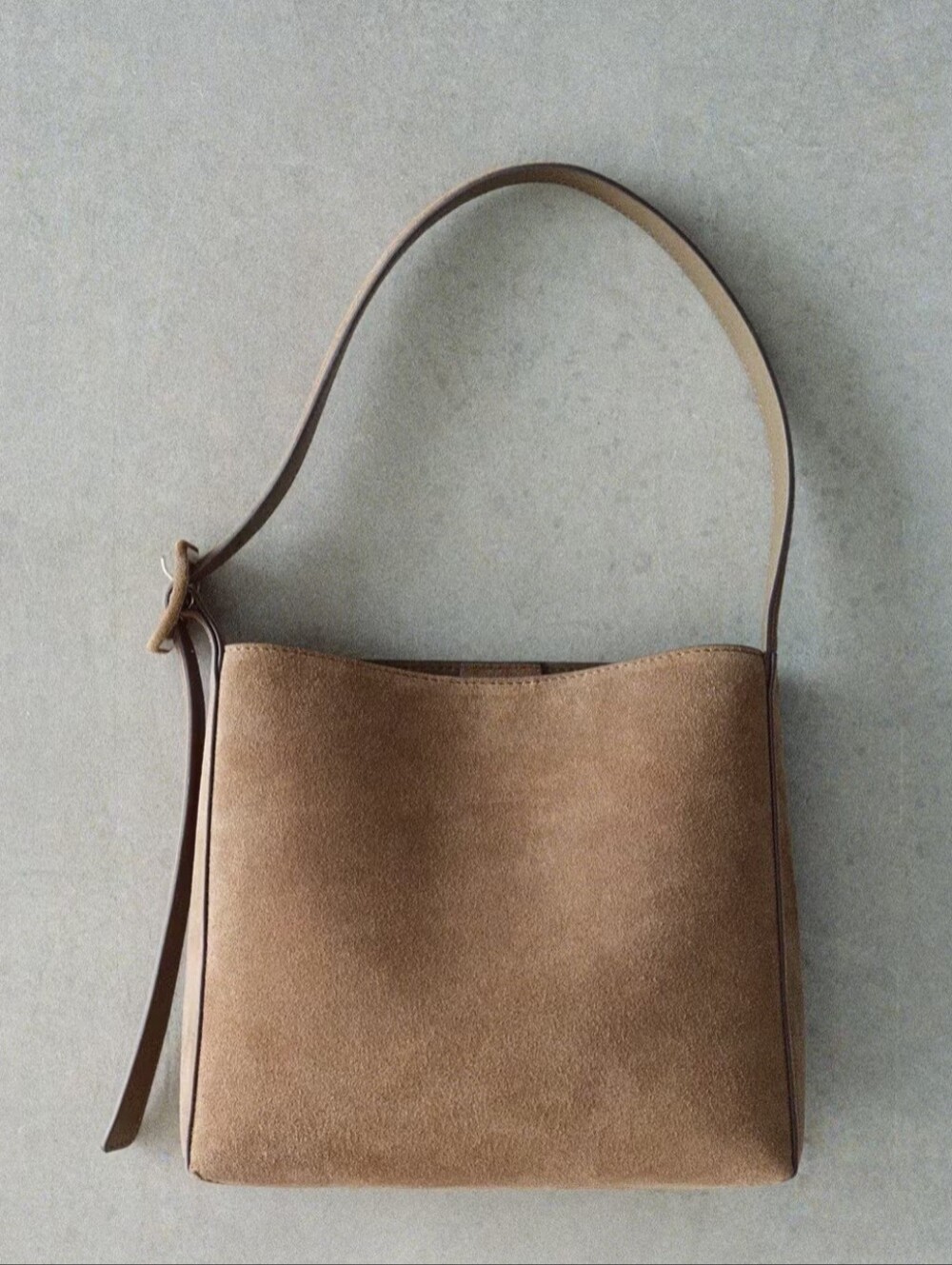 Mango Suede Shopper Bag in Taupe Brown